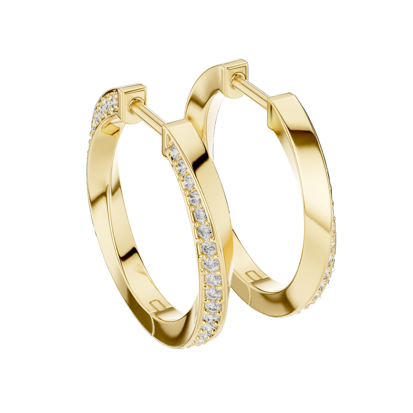 0.38 CT Lab Grown Diamond Hoop Earrings | VVS-VS EF Clarity | 18KT, 14KT, 10KT Gold & 925 Silver | Rose, Yellow, White Gold & Moissanite Options
