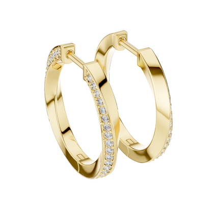 0.38 CT Lab Grown Diamond Hoop Earrings | VVS-VS EF Clarity | 18KT, 14KT, 10KT Gold & 925 Silver | Rose, Yellow, White Gold & Moissanite Options
