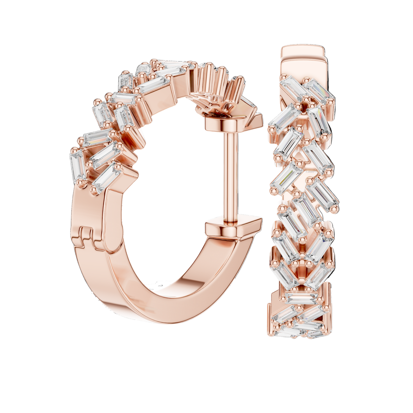 0.6401 CT Lab Diamond Earrings | VVS-VS EF Clarity | 18KT, 14KT, 10KT Gold & 925 Silver | Moissanite Option in Rose, Yellow, White Gold