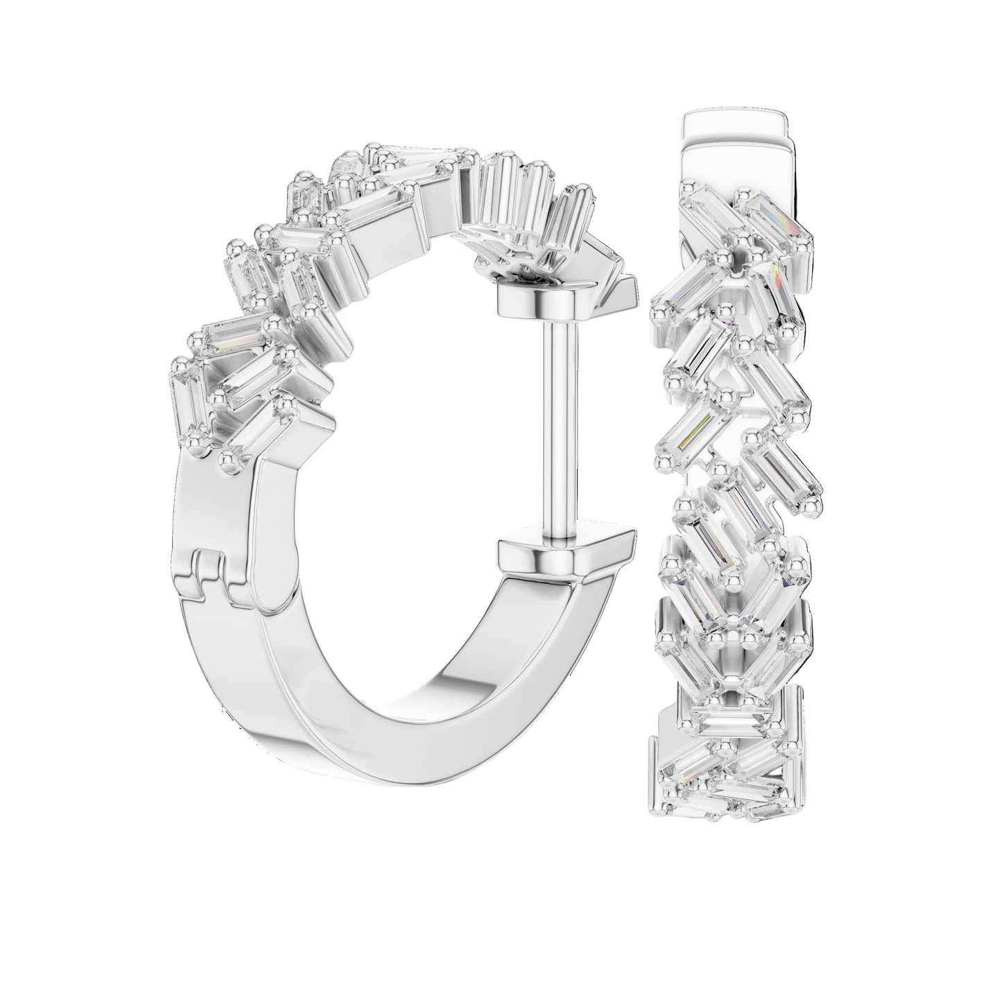 0.6401 CT Lab Diamond Earrings | VVS-VS EF Clarity | 18KT, 14KT, 10KT Gold & 925 Silver | Moissanite Option in Rose, Yellow, White Gold