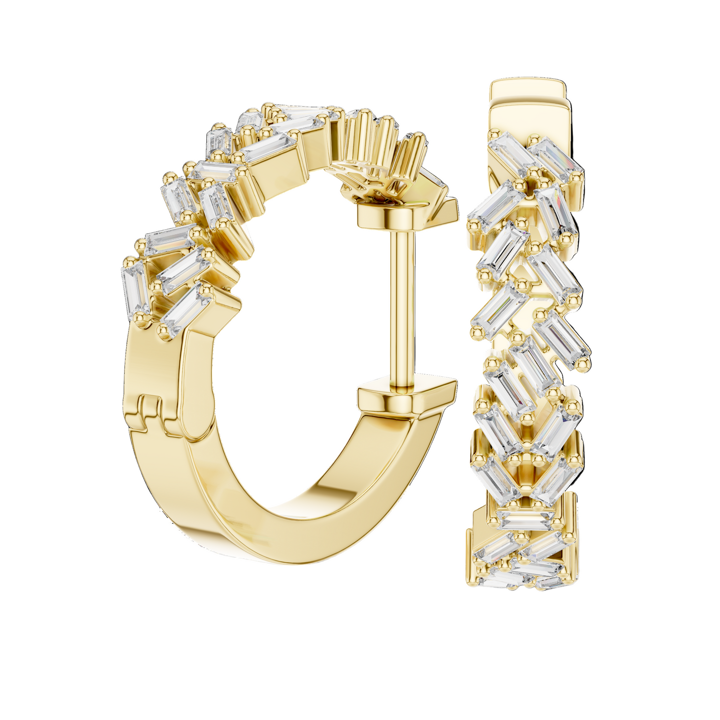 0.6401 CT Lab Diamond Earrings | VVS-VS EF Clarity | 18KT, 14KT, 10KT Gold & 925 Silver | Moissanite Option in Rose, Yellow, White Gold