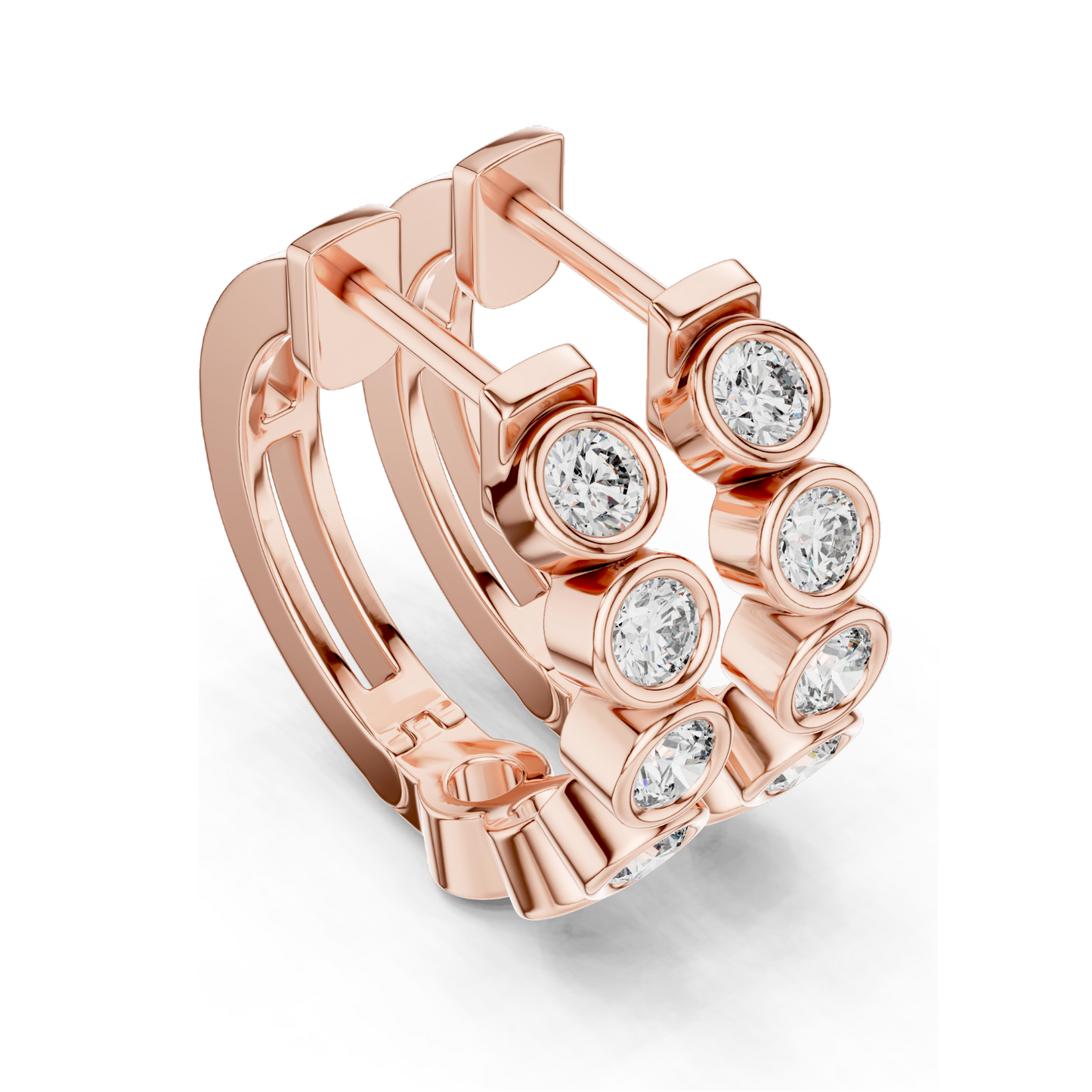 1.32 CT Lab Diamond Hoop Earrings | Round Brilliant Cut | 18KT, 14KT, 10KT Gold & 925 Silver | Rose, Yellow, White Gold | Luxury Fine Jewelry