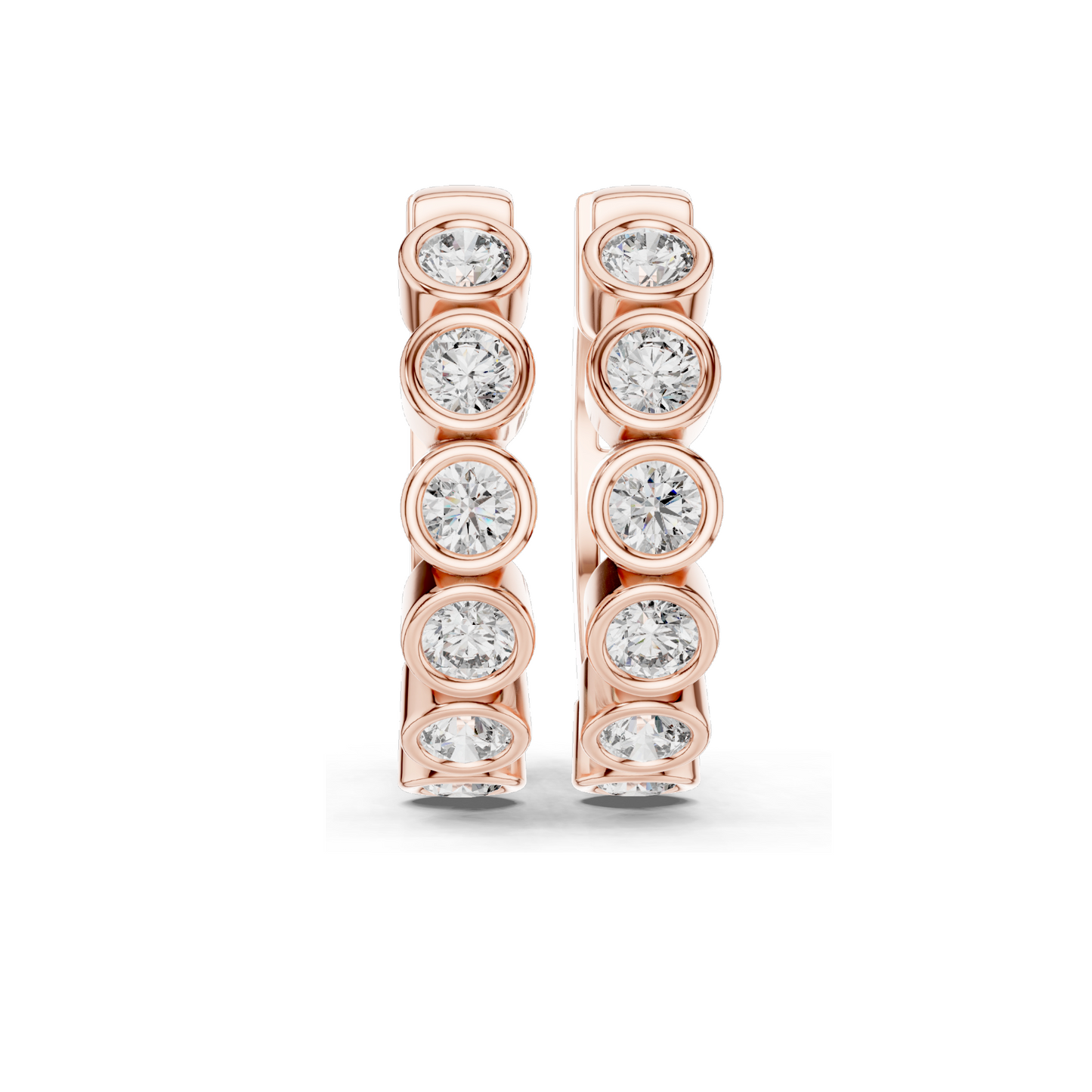 1.32 CT Lab Diamond Hoop Earrings | Round Brilliant Cut | 18KT, 14KT, 10KT Gold & 925 Silver | Rose, Yellow, White Gold | Luxury Fine Jewelry