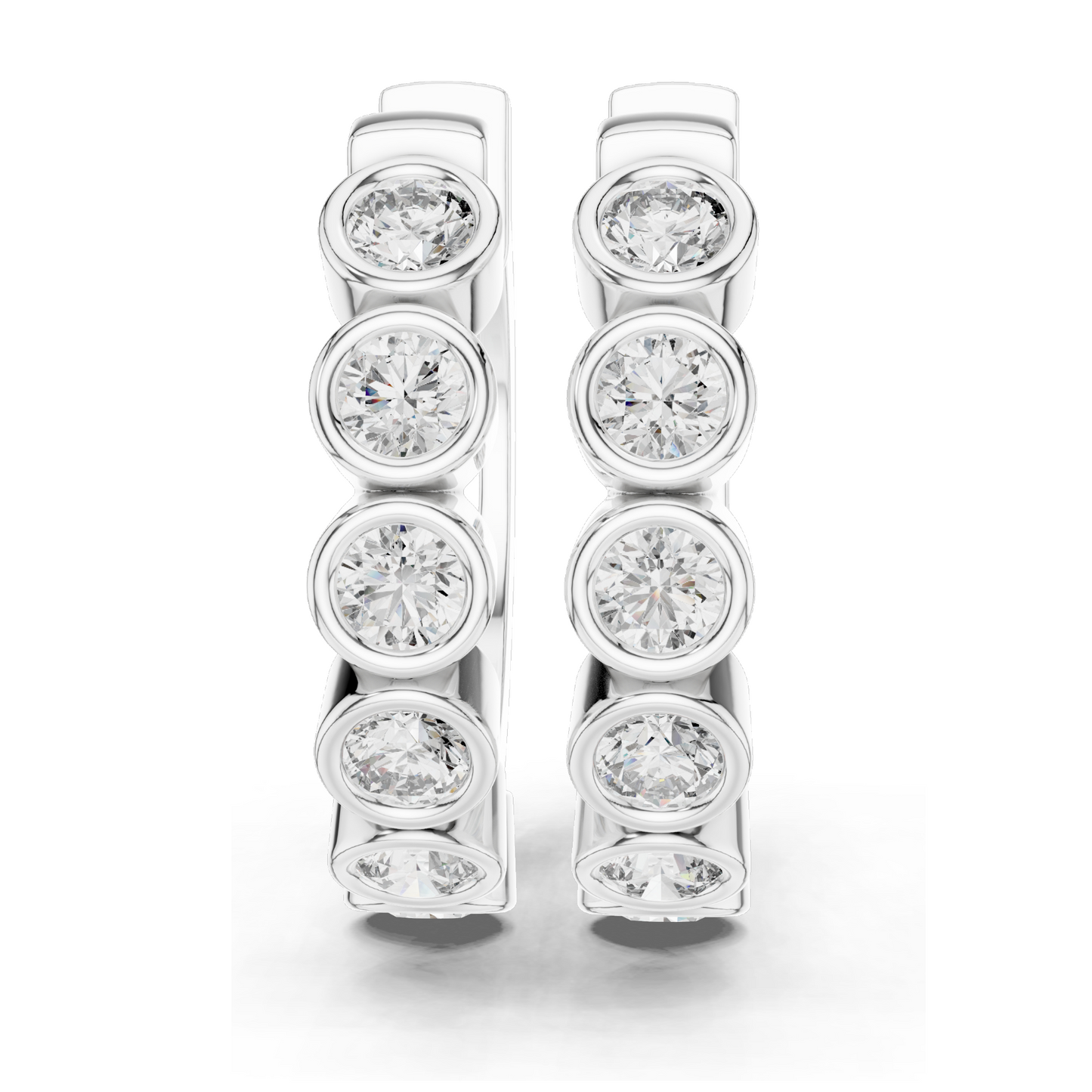 1.32 CT Lab Diamond Hoop Earrings | Round Brilliant Cut | 18KT, 14KT, 10KT Gold & 925 Silver | Rose, Yellow, White Gold | Luxury Fine Jewelry