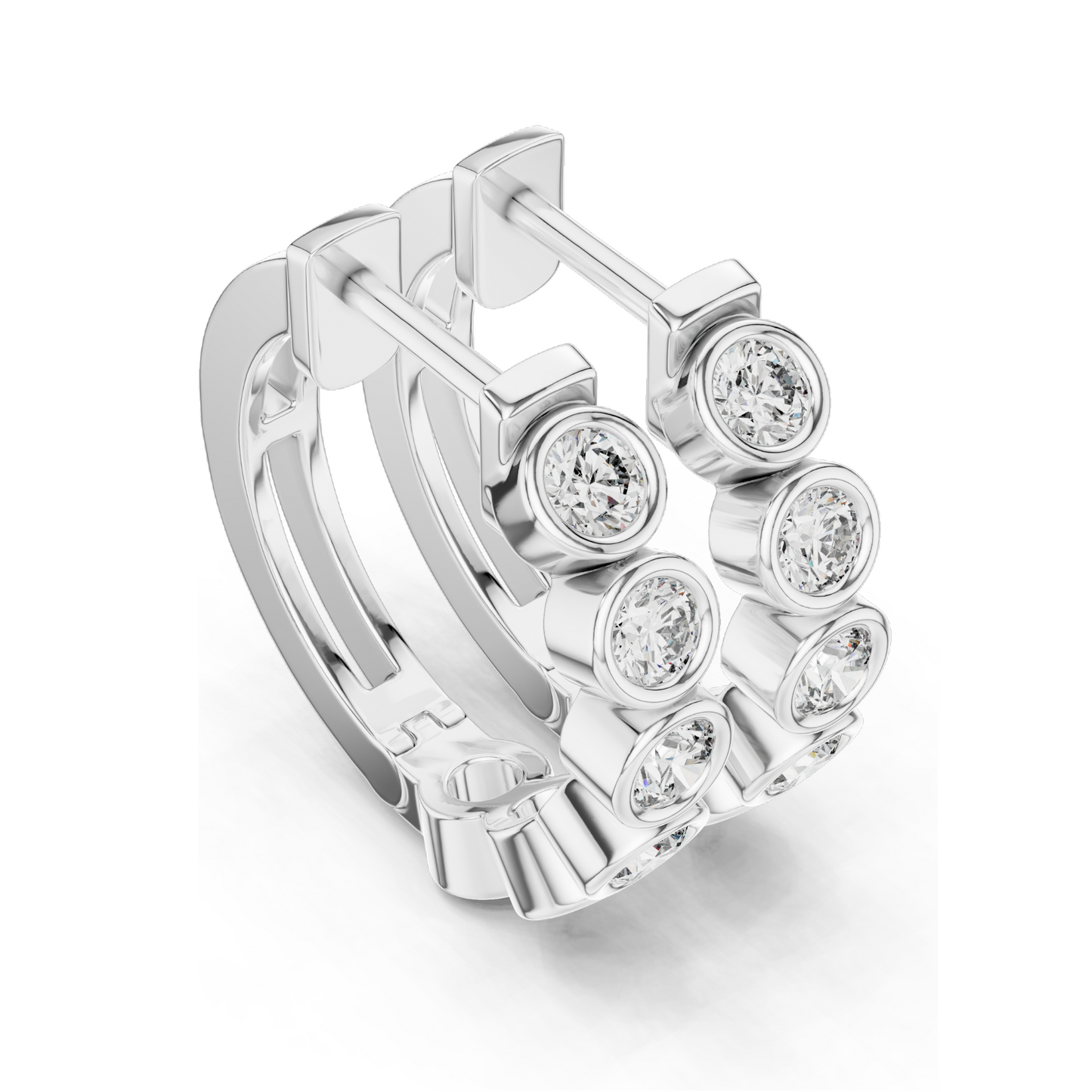 1.32 CT Lab Diamond Hoop Earrings | Round Brilliant Cut | 18KT, 14KT, 10KT Gold & 925 Silver | Rose, Yellow, White Gold | Luxury Fine Jewelry