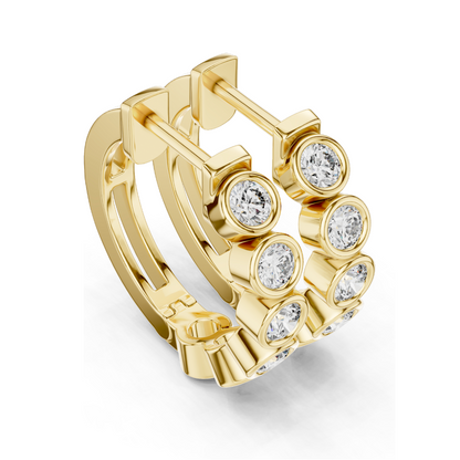 1.32 CT Lab Diamond Hoop Earrings | Round Brilliant Cut | 18KT, 14KT, 10KT Gold & 925 Silver | Rose, Yellow, White Gold | Luxury Fine Jewelry