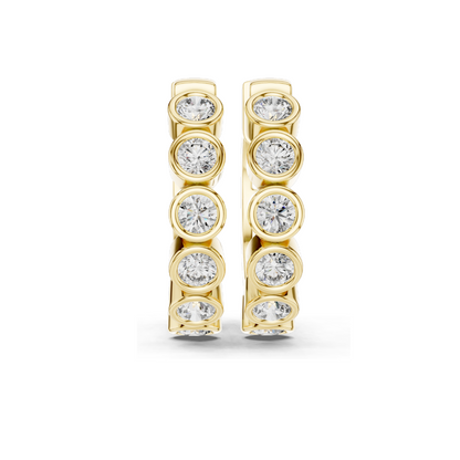 1.32 CT Lab Diamond Hoop Earrings | Round Brilliant Cut | 18KT, 14KT, 10KT Gold & 925 Silver | Rose, Yellow, White Gold | Luxury Fine Jewelry