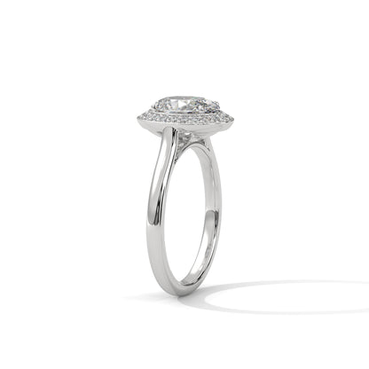 Oval Halo Lab Diamond Engagement Ring | 14k 18k 10k Gold & 925 Silver | Hidden Halo Wedding Ring | VVS Lab Diamond Ring | Maz Jewels