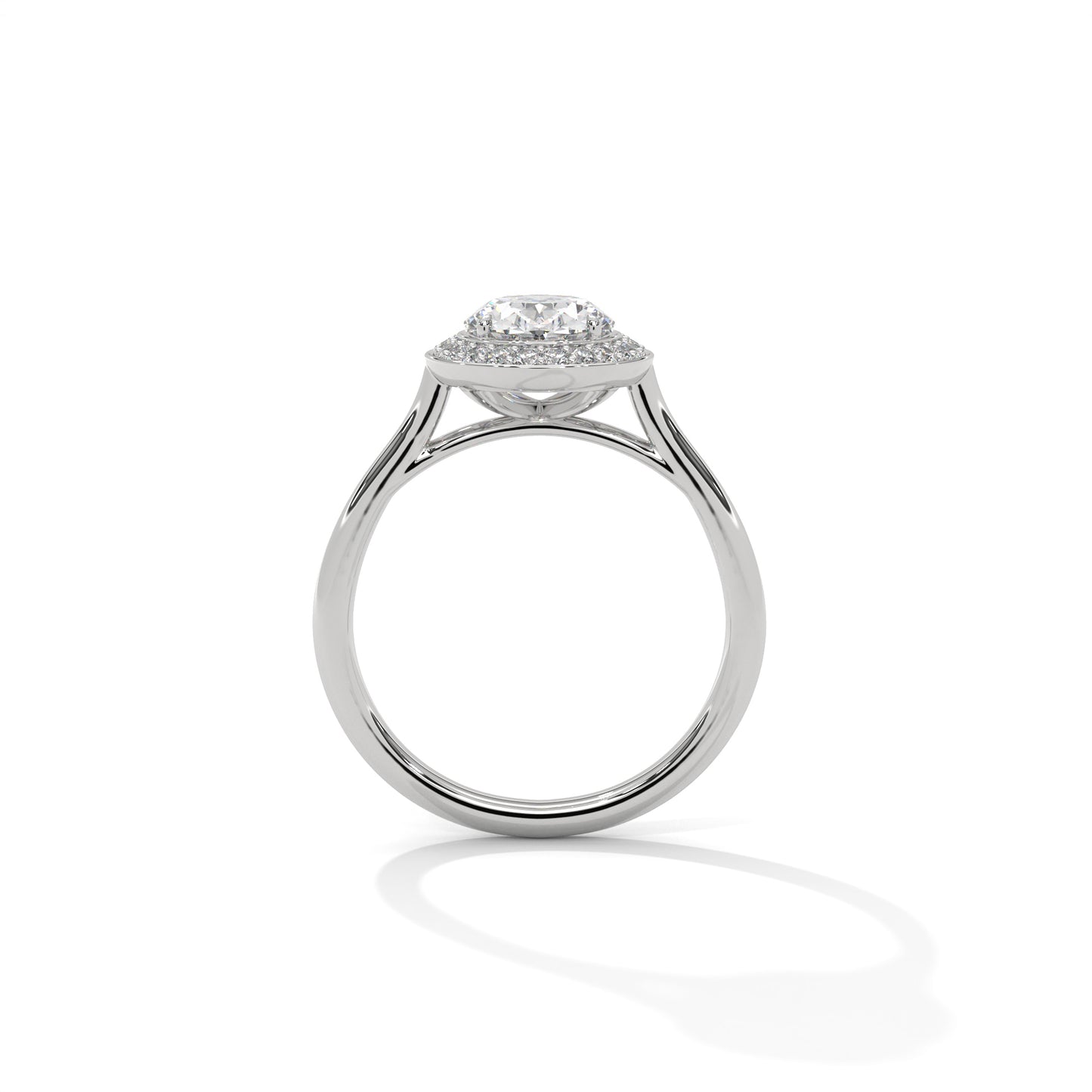 Oval Halo Lab Diamond Engagement Ring | 14k 18k 10k Gold & 925 Silver | Hidden Halo Wedding Ring | VVS Lab Diamond Ring | Maz Jewels