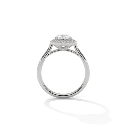 Oval Halo Lab Diamond Engagement Ring | 14k 18k 10k Gold & 925 Silver | Hidden Halo Wedding Ring | VVS Lab Diamond Ring | Maz Jewels