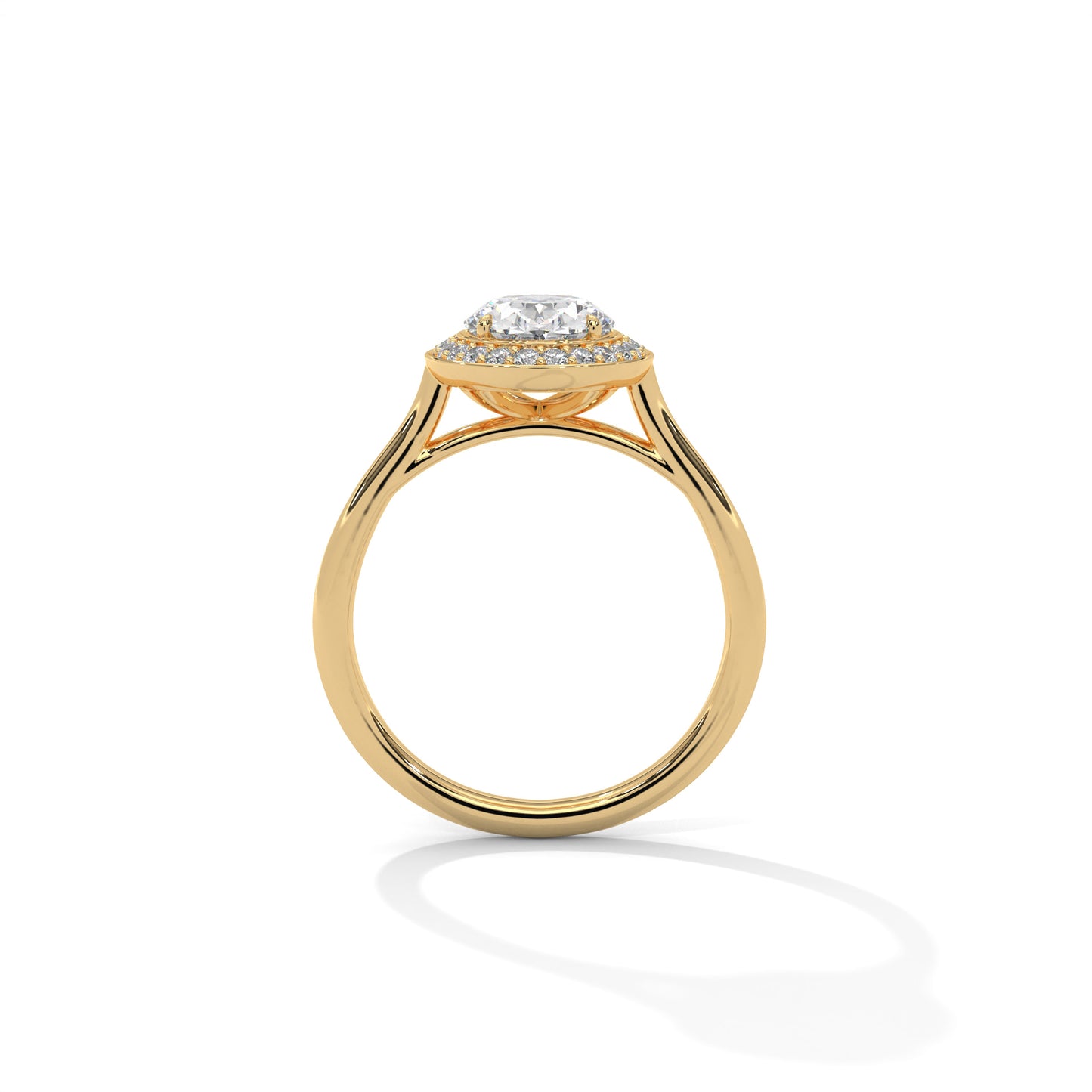 Oval Halo Lab Diamond Engagement Ring | 14k 18k 10k Gold & 925 Silver | Hidden Halo Wedding Ring | VVS Lab Diamond Ring | Maz Jewels