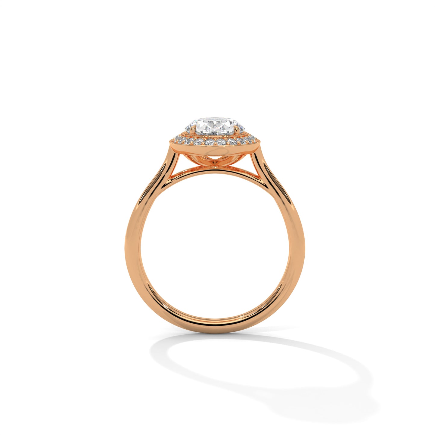 Oval Halo Lab Diamond Engagement Ring | 14k 18k 10k Gold & 925 Silver | Hidden Halo Wedding Ring | VVS Lab Diamond Ring | Maz Jewels