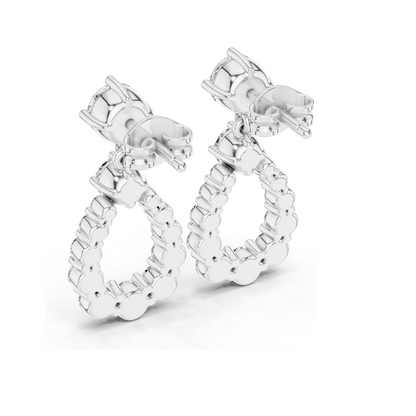 3.266 CT Lab Diamond Drop Earrings | Pear-Shaped VVS-VS EF CVD Diamonds | 18KT, 14KT, 10KT Gold & 925 Silver | Rose, Yellow, White Gold