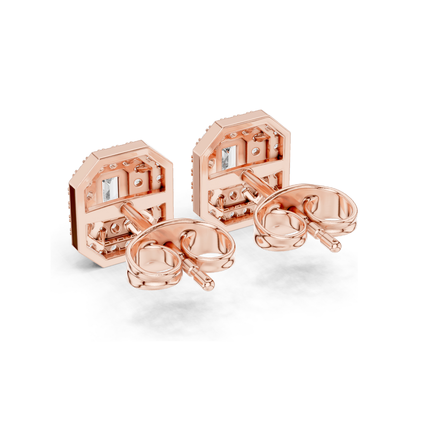 Lab Diamond Stud Earrings | VVS-VS EF Clarity | Available in 18KT, 14KT, 10KT Gold & 925 Silver | Rose, Yellow, White Gold & Moissanite Options