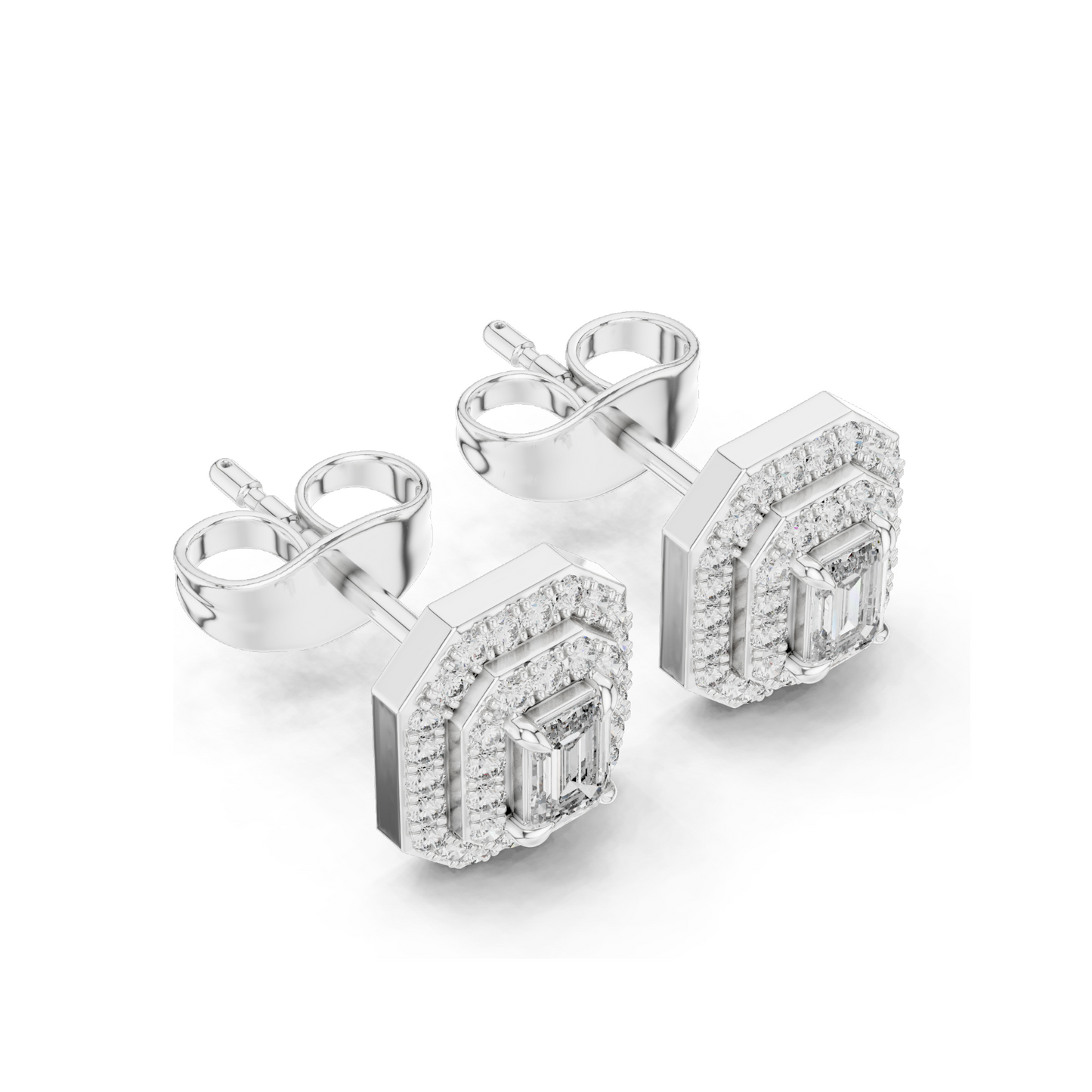 Lab Diamond Stud Earrings | VVS-VS EF Clarity | Available in 18KT, 14KT, 10KT Gold & 925 Silver | Rose, Yellow, White Gold & Moissanite Options