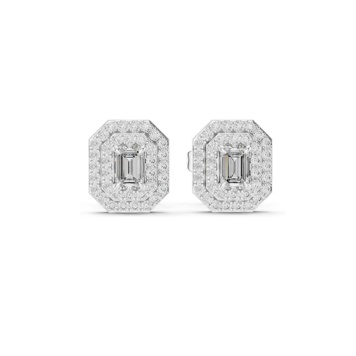 Lab Diamond Stud Earrings | VVS-VS EF Clarity | Available in 18KT, 14KT, 10KT Gold & 925 Silver | Rose, Yellow, White Gold & Moissanite Options