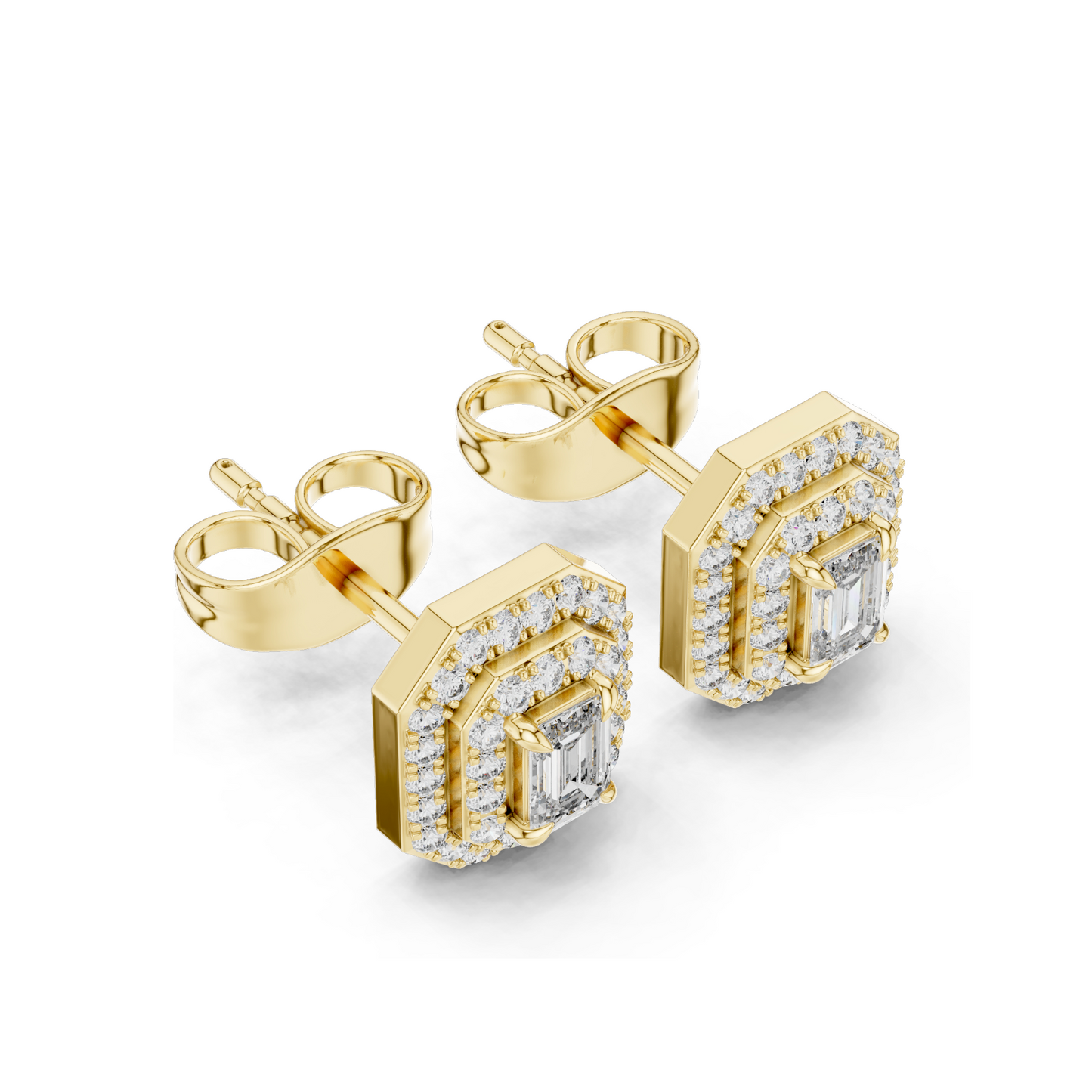 Lab Diamond Stud Earrings | VVS-VS EF Clarity | Available in 18KT, 14KT, 10KT Gold & 925 Silver | Rose, Yellow, White Gold & Moissanite Options