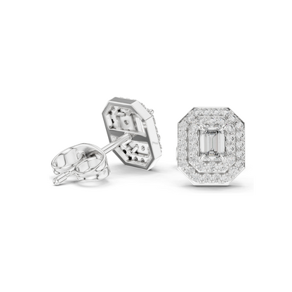 Lab Diamond Stud Earrings | VVS-VS EF Clarity | Available in 18KT, 14KT, 10KT Gold & 925 Silver | Rose, Yellow, White Gold & Moissanite Options