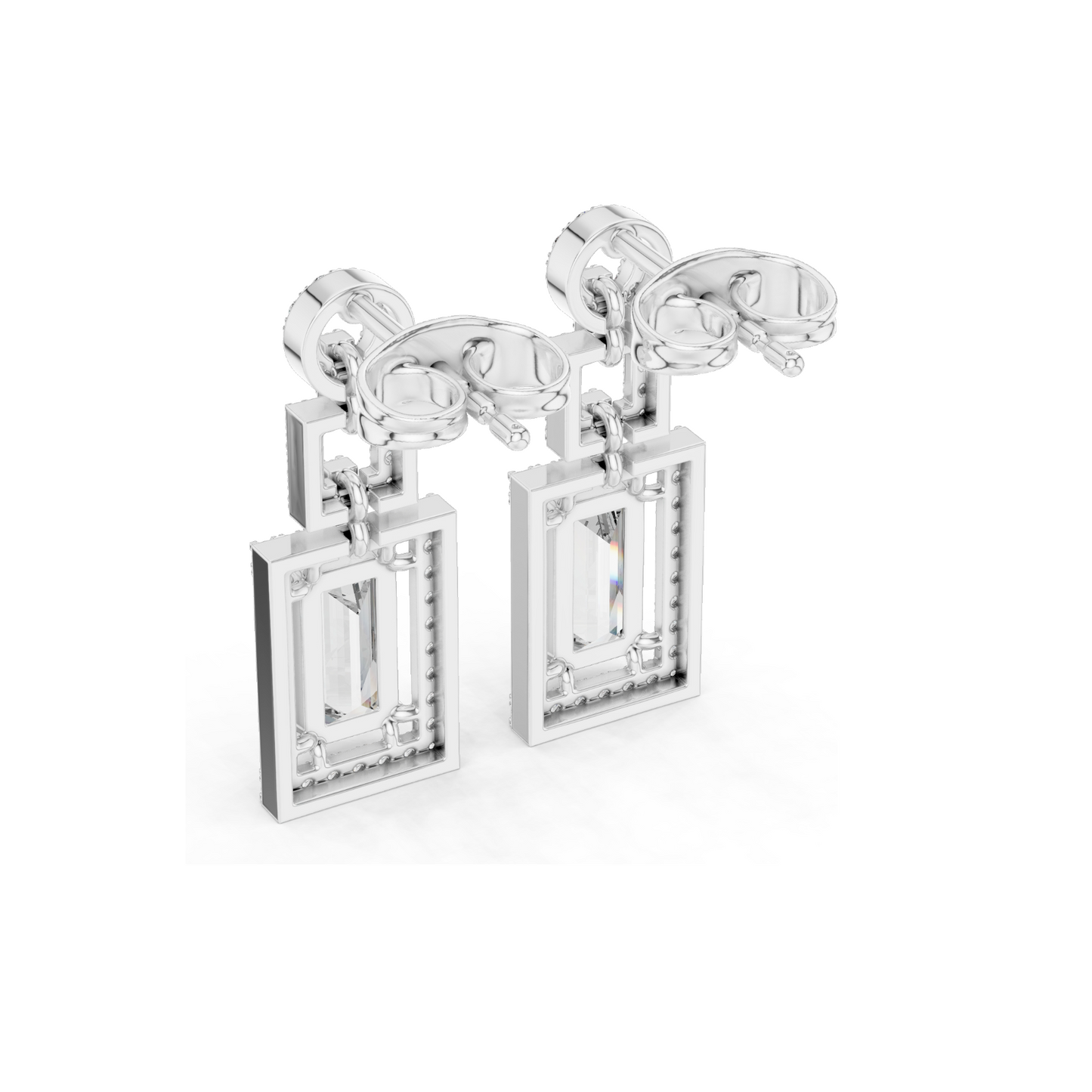 1.958 CT Lab Diamond Drop Earrings | VVS-VS EF Clarity | 18KT, 14KT, 10KT Gold & 925 Silver | Rose, Yellow, White Gold & Moissanite Options