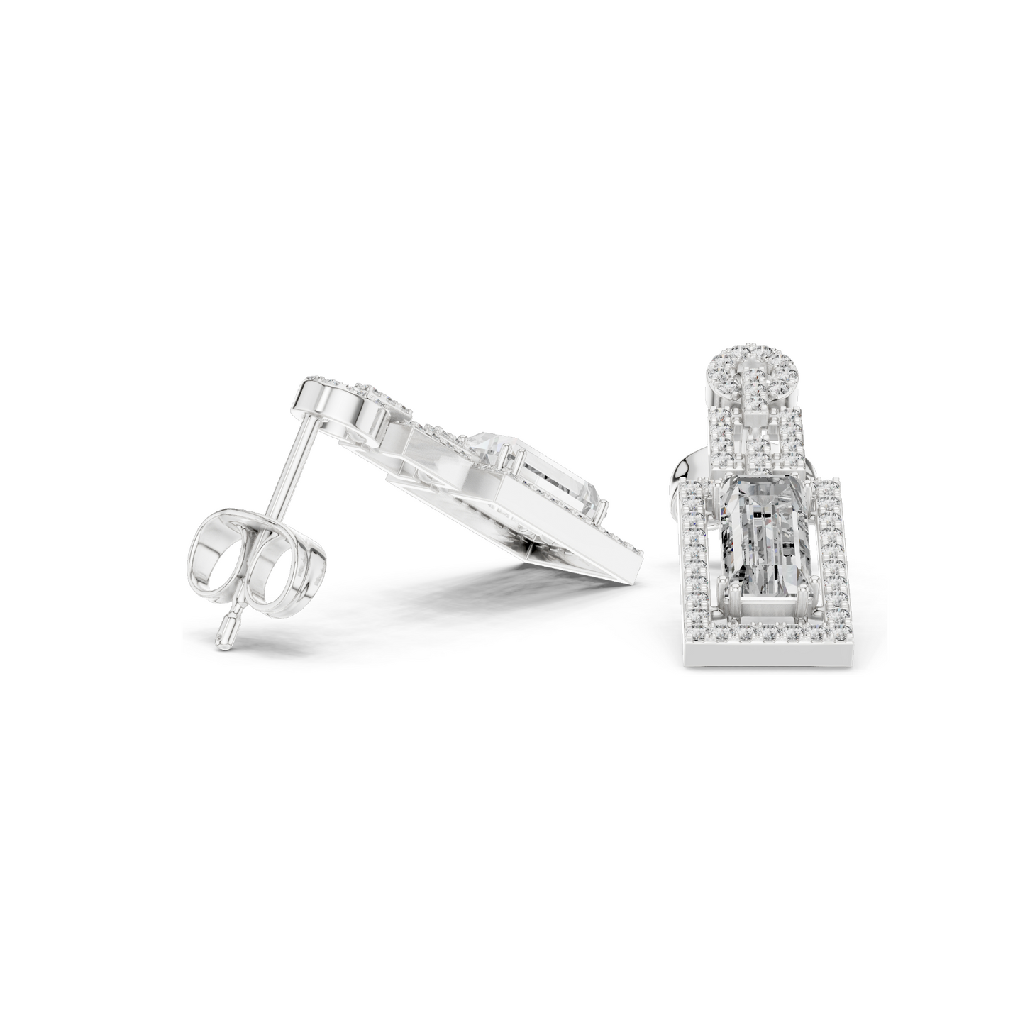 1.958 CT Lab Diamond Drop Earrings | VVS-VS EF Clarity | 18KT, 14KT, 10KT Gold & 925 Silver | Rose, Yellow, White Gold & Moissanite Options