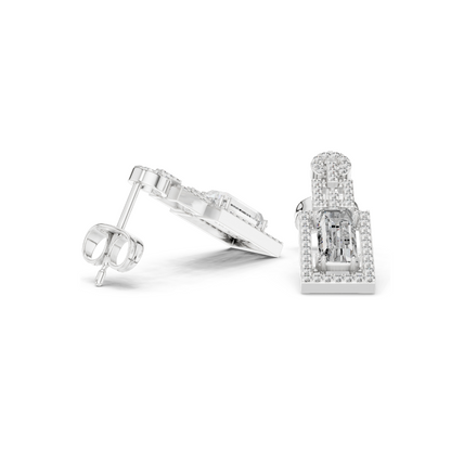 1.958 CT Lab Diamond Drop Earrings | VVS-VS EF Clarity | 18KT, 14KT, 10KT Gold & 925 Silver | Rose, Yellow, White Gold & Moissanite Options