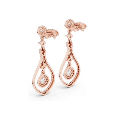 1.296 CT Lab Diamond Earrings for Women | VVS-VS EF Clarity | 18KT, 14KT, 10KT Gold & 925 Silver | Rose, Yellow, White Gold & Moissanite Options