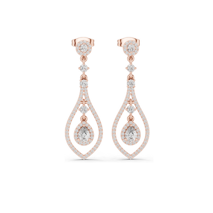 1.296 CT Lab Diamond Earrings for Women | VVS-VS EF Clarity | 18KT, 14KT, 10KT Gold & 925 Silver | Rose, Yellow, White Gold & Moissanite Options