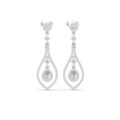 1.296 CT Lab Diamond Earrings for Women | VVS-VS EF Clarity | 18KT, 14KT, 10KT Gold & 925 Silver | Rose, Yellow, White Gold & Moissanite Options