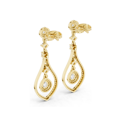 1.296 CT Lab Diamond Earrings for Women | VVS-VS EF Clarity | 18KT, 14KT, 10KT Gold & 925 Silver | Rose, Yellow, White Gold & Moissanite Options