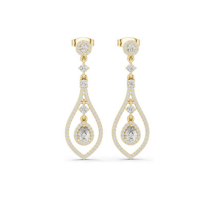 1.296 CT Lab Diamond Earrings for Women | VVS-VS EF Clarity | 18KT, 14KT, 10KT Gold & 925 Silver | Rose, Yellow, White Gold & Moissanite Options
