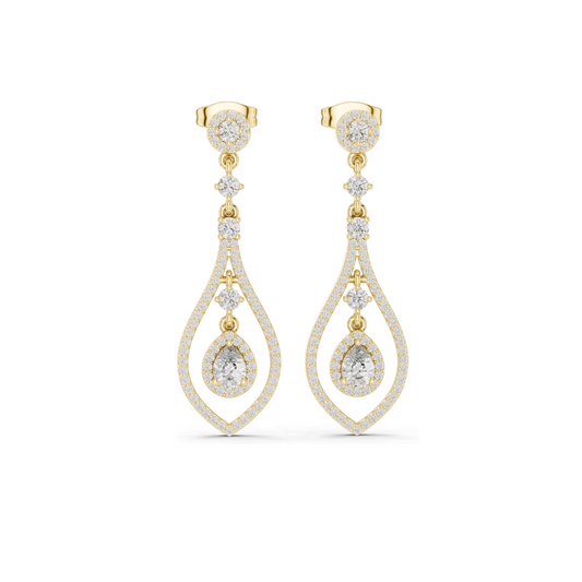 1.296 CT Lab Diamond Earrings for Women | VVS-VS EF Clarity | 18KT, 14KT, 10KT Gold & 925 Silver | Rose, Yellow, White Gold & Moissanite Options