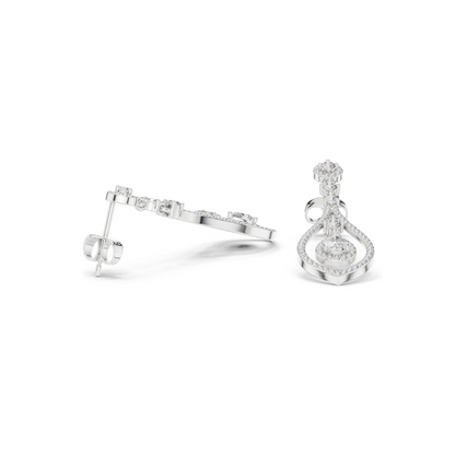 1.296 CT Lab Diamond Earrings for Women | VVS-VS EF Clarity | 18KT, 14KT, 10KT Gold & 925 Silver | Rose, Yellow, White Gold & Moissanite Options