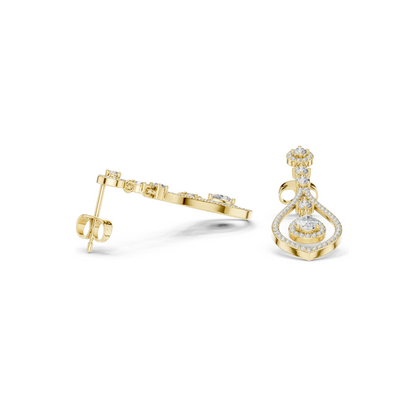 1.296 CT Lab Diamond Earrings for Women | VVS-VS EF Clarity | 18KT, 14KT, 10KT Gold & 925 Silver | Rose, Yellow, White Gold & Moissanite Options