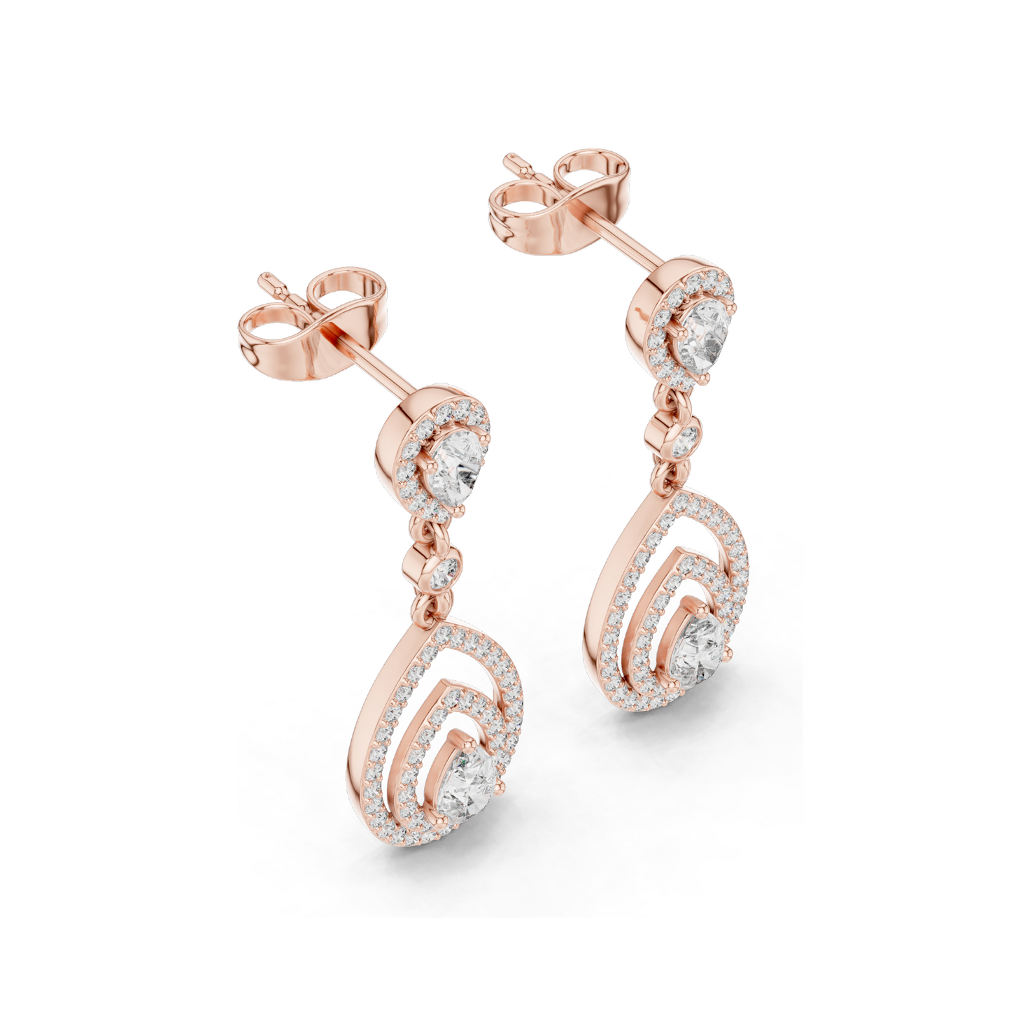 1.214 CT Lab Diamond Drop Earrings for Women | VVS-VS EF Clarity | 18KT, 14KT, 10KT Gold & 925 Silver | Rose, Yellow, White Gold & Moissanite Options