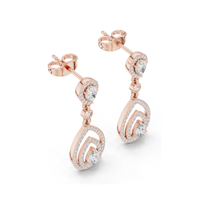 1.214 CT Lab Diamond Drop Earrings for Women | VVS-VS EF Clarity | 18KT, 14KT, 10KT Gold & 925 Silver | Rose, Yellow, White Gold & Moissanite Options