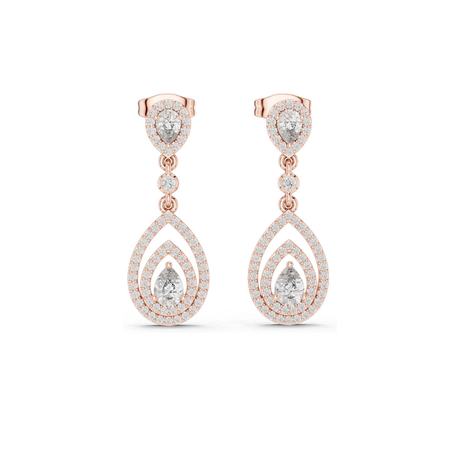 1.214 CT Lab Diamond Drop Earrings for Women | VVS-VS EF Clarity | 18KT, 14KT, 10KT Gold & 925 Silver | Rose, Yellow, White Gold & Moissanite Options