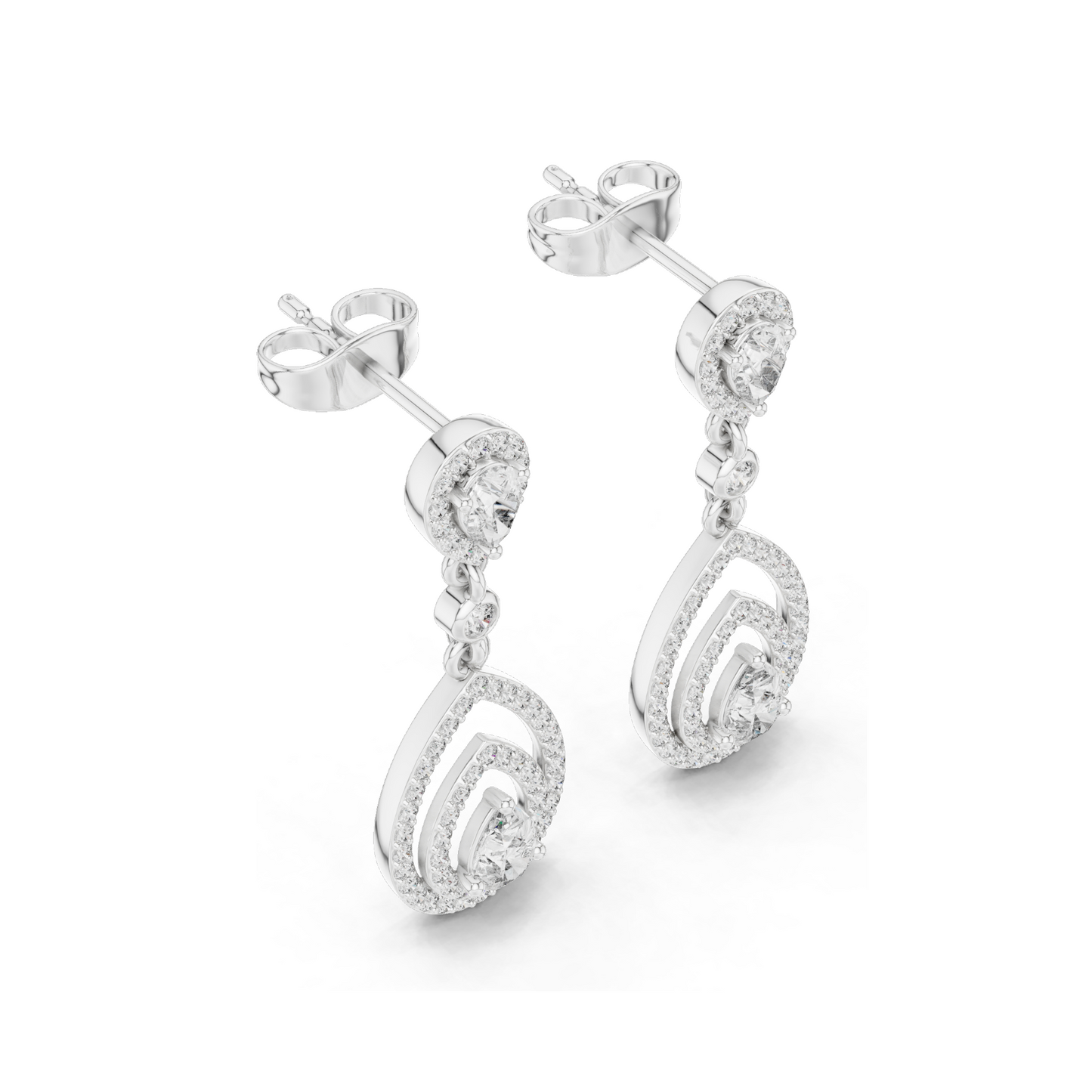 1.214 CT Lab Diamond Drop Earrings for Women | VVS-VS EF Clarity | 18KT, 14KT, 10KT Gold & 925 Silver | Rose, Yellow, White Gold & Moissanite Options