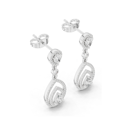 1.214 CT Lab Diamond Drop Earrings for Women | VVS-VS EF Clarity | 18KT, 14KT, 10KT Gold & 925 Silver | Rose, Yellow, White Gold & Moissanite Options