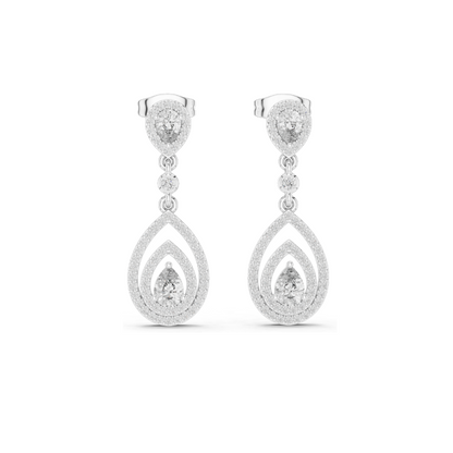 1.214 CT Lab Diamond Drop Earrings for Women | VVS-VS EF Clarity | 18KT, 14KT, 10KT Gold & 925 Silver | Rose, Yellow, White Gold & Moissanite Options