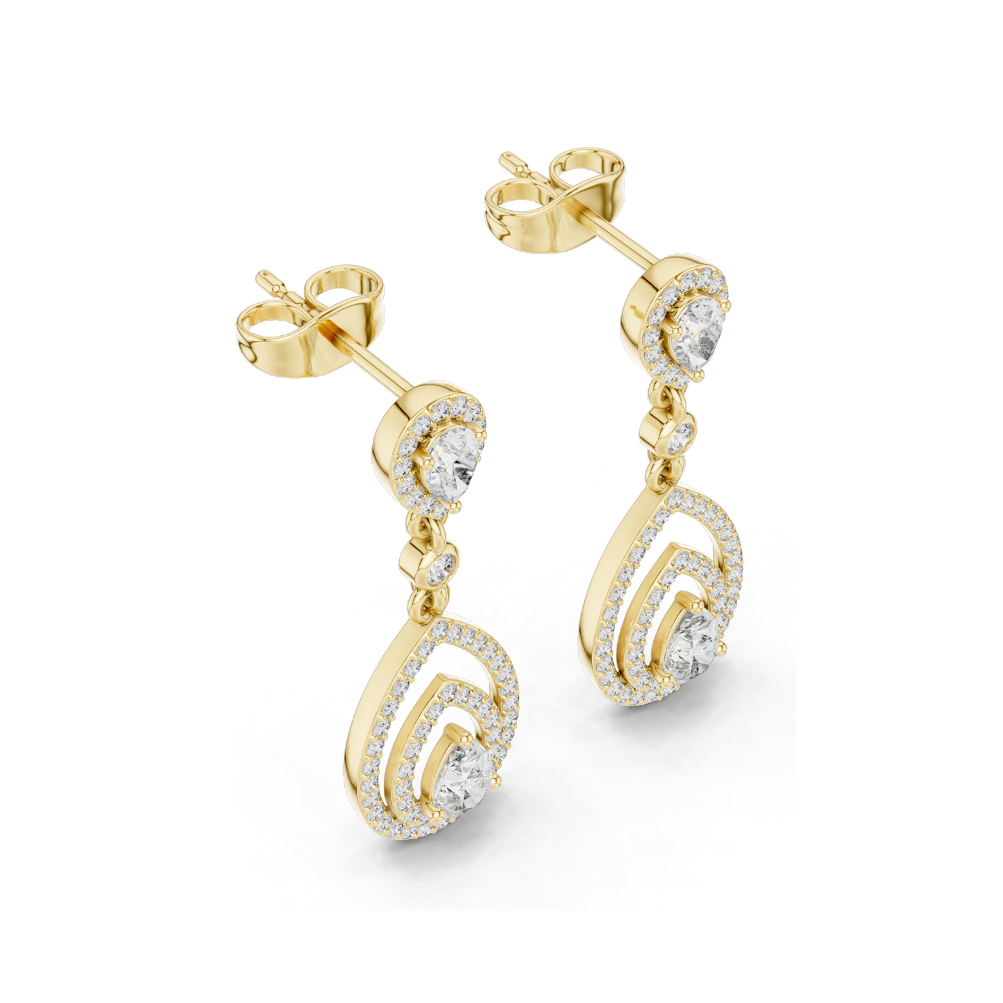 1.214 CT Lab Diamond Drop Earrings for Women | VVS-VS EF Clarity | 18KT, 14KT, 10KT Gold & 925 Silver | Rose, Yellow, White Gold & Moissanite Options