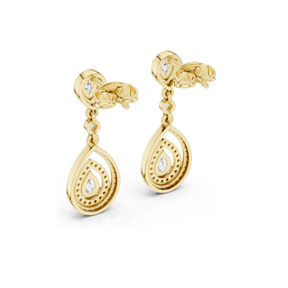 1.214 CT Lab Diamond Drop Earrings for Women | VVS-VS EF Clarity | 18KT, 14KT, 10KT Gold & 925 Silver | Rose, Yellow, White Gold & Moissanite Options
