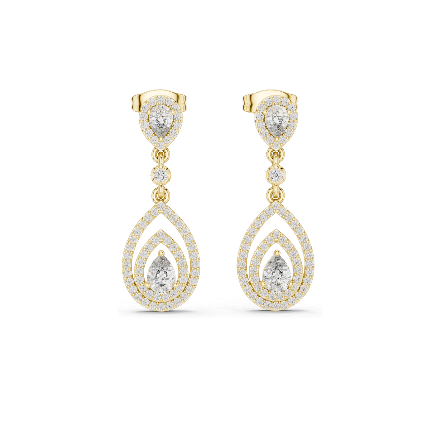 1.214 CT Lab Diamond Drop Earrings for Women | VVS-VS EF Clarity | 18KT, 14KT, 10KT Gold & 925 Silver | Rose, Yellow, White Gold & Moissanite Options