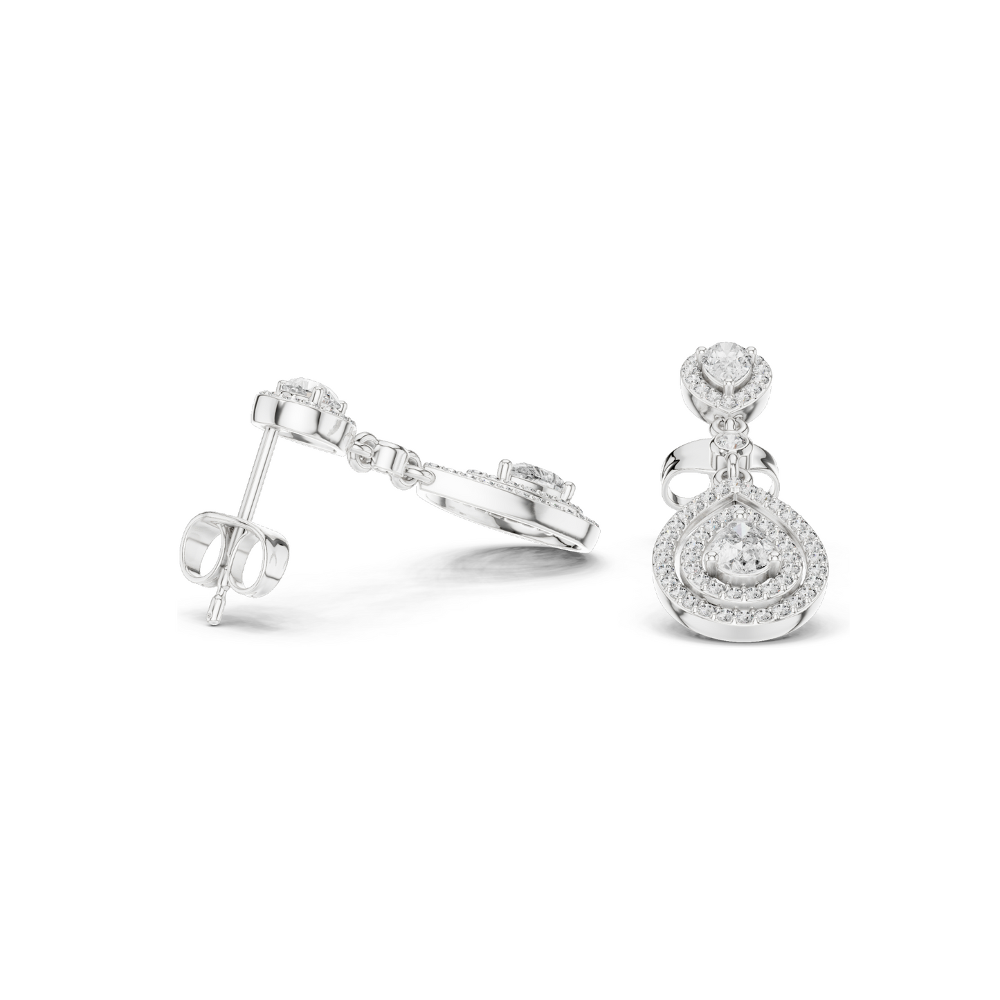 1.214 CT Lab Diamond Drop Earrings for Women | VVS-VS EF Clarity | 18KT, 14KT, 10KT Gold & 925 Silver | Rose, Yellow, White Gold & Moissanite Options