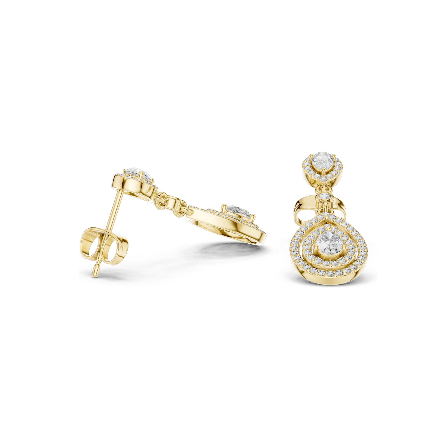1.214 CT Lab Diamond Drop Earrings for Women | VVS-VS EF Clarity | 18KT, 14KT, 10KT Gold & 925 Silver | Rose, Yellow, White Gold & Moissanite Options