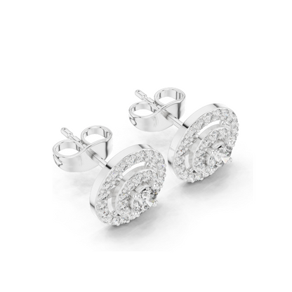 0.592 CT Lab-Grown Diamond Earrings | VVS-VS EF Clarity | 18KT, 14KT, 10KT Gold & 925 Silver | Rose, Yellow, White Gold & Moissanite Options