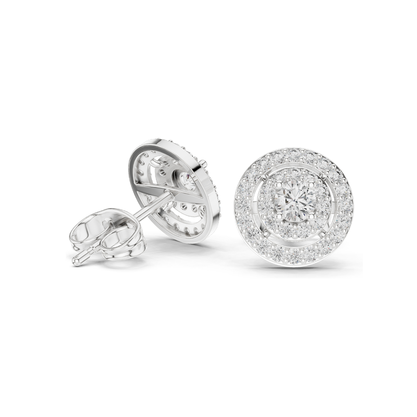 0.592 CT Lab-Grown Diamond Earrings | VVS-VS EF Clarity | 18KT, 14KT, 10KT Gold & 925 Silver | Rose, Yellow, White Gold & Moissanite Options