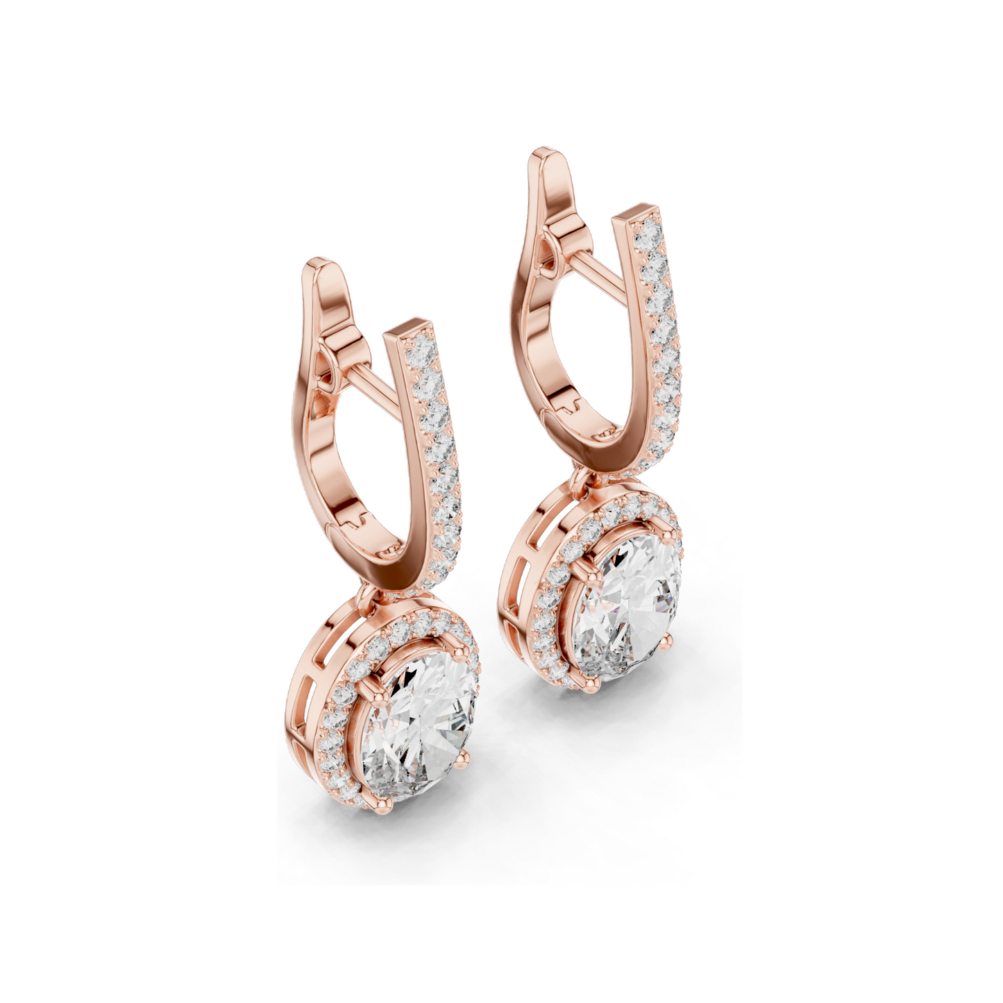 4.022 CT Lab Diamond Earrings for Women | VVS-VS EF Clarity | 18KT, 14KT, 10KT Gold & 925 Silver | Rose, Yellow, White Gold & Moissanite Options