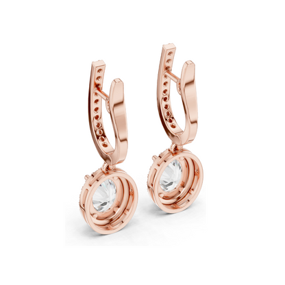 4.022 CT Lab Diamond Earrings for Women | VVS-VS EF Clarity | 18KT, 14KT, 10KT Gold & 925 Silver | Rose, Yellow, White Gold & Moissanite Options