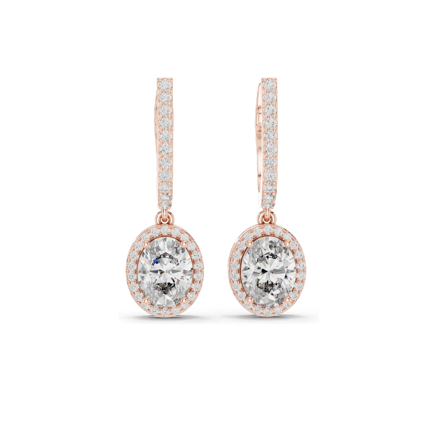 4.022 CT Lab Diamond Earrings for Women | VVS-VS EF Clarity | 18KT, 14KT, 10KT Gold & 925 Silver | Rose, Yellow, White Gold & Moissanite Options
