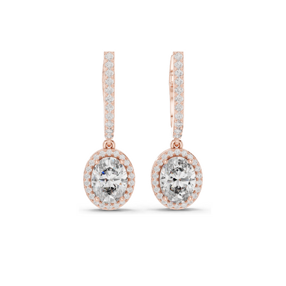 4.022 CT Lab Diamond Earrings for Women | VVS-VS EF Clarity | 18KT, 14KT, 10KT Gold & 925 Silver | Rose, Yellow, White Gold & Moissanite Options